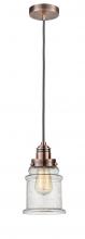  100AC-10GY-2H-AC-G184 - Winchester - 1 Light - 8 inch - Antique Copper - Cord hung - Mini Pendant