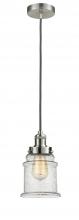  100SN-10GY-1H-SN-G184 - Edison - 1 Light - 8 inch - Satin Nickel - Cord hung - Mini Pendant