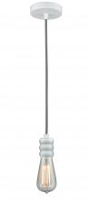  100W-10BW-5W - Gatsby - 1 Light - 2 inch - White - Cord hung - Mini Pendant