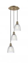  113B-3P-AB-G382 - Castile - 3 Light - 13 inch - Antique Brass - Cord Hung - Multi Pendant