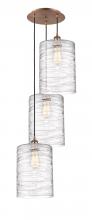  113B-3P-AC-G1113-L - Cobbleskill - 3 Light - 16 inch - Antique Copper - Cord Hung - Multi Pendant