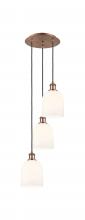  113B-3P-AC-G558-6GWH - Bella - 3 Light - 12 inch - Antique Copper - Cord hung - Multi Pendant