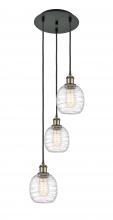  113B-3P-BAB-G1013 - Belfast - 3 Light - 13 inch - Black Antique Brass - Cord Hung - Multi Pendant