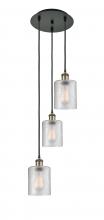  113B-3P-BAB-G112 - Cobbleskill - 3 Light - 12 inch - Black Antique Brass - Cord Hung - Multi Pendant