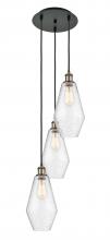  113B-3P-BAB-G654-7 - Cindyrella - 3 Light - 14 inch - Black Antique Brass - Cord Hung - Multi Pendant