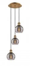  113B-3P-BB-G556-6SM - Rochester - 3 Light - 12 inch - Brushed Brass - Cord hung - Multi Pendant