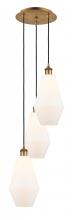  113B-3P-BB-G651-7 - Cindyrella - 3 Light - 14 inch - Brushed Brass - Cord Hung - Multi Pendant