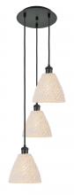 Innovations Lighting 113B-3P-BK-NBD-75-NAT - Bristol Natural - 3 Light - 15 inch - Matte Black - Cord hung - Multi Pendant