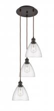  113B-3P-OB-GBD-754 - Bristol - 3 Light - 14 inch - Oil Rubbed Bronze - Cord Hung - Multi Pendant