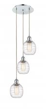  113B-3P-PC-G1013 - Belfast - 3 Light - 13 inch - Polished Chrome - Cord Hung - Multi Pendant