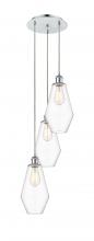  113B-3P-PC-G652-7 - Cindyrella - 3 Light - 14 inch - Polished Chrome - Cord Hung - Multi Pendant