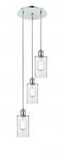  113B-3P-PC-G802 - Clymer - 3 Light - 10 inch - Polished Chrome - Cord Hung - Multi Pendant