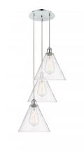  113B-3P-PC-GBC-122 - Berkshire - 3 Light - 19 inch - Polished Chrome - Cord Hung - Multi Pendant