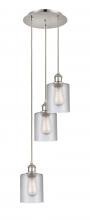  113B-3P-PN-G112 - Cobbleskill - 3 Light - 12 inch - Polished Nickel - Cord Hung - Multi Pendant