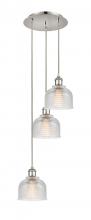  113B-3P-PN-G412 - Dayton - 3 Light - 12 inch - Polished Nickel - Cord Hung - Multi Pendant