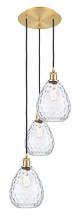  113B-3P-SG-G372 - Waverly - 3 Light - 15 inch - Satin Gold - Cord Hung - Multi Pendant