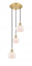  113B-3P-SG-G91 - Fenton - 3 Light - 13 inch - Satin Gold - Cord Hung - Multi Pendant