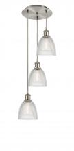  113B-3P-SN-G382 - Castile - 3 Light - 13 inch - Brushed Satin Nickel - Cord Hung - Multi Pendant