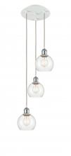  113B-3P-WPC-G122-6 - Athens - 3 Light - 12 inch - White Polished Chrome - Cord Hung - Multi Pendant