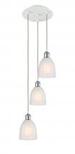  113B-3P-WPC-G441 - Brookfield - 3 Light - 12 inch - White Polished Chrome - Cord Hung - Multi Pendant