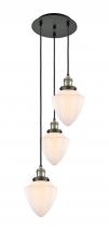  113F-3P-BAB-G661-7 - Bullet - 3 Light - 14 inch - Black Antique Brass - Cord hung - Multi Pendant