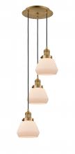  113F-3P-BB-G171 - Fulton - 3 Light - 14 inch - Brushed Brass - Cord hung - Multi Pendant