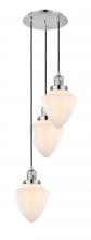  113F-3P-PN-G661-7 - Bullet - 3 Light - 14 inch - Polished Nickel - Cord hung - Multi Pendant