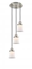  113F-3P-SN-G181S - Canton - 3 Light - 12 inch - Brushed Satin Nickel - Cord hung - Multi Pendant