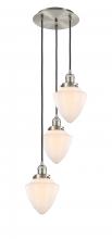  113F-3P-SN-G661-7 - Bullet - 3 Light - 14 inch - Brushed Satin Nickel - Cord hung - Multi Pendant