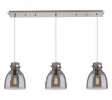  123-410-1PS-SN-G412-8SM - Newton Bell - 3 Light - 40 inch - Brushed Satin Nickel - Linear Pendant