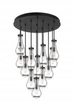  126-451-1P-BK-G451-5CL - Owego - 12 Light - 24 inch - Matte Black - Multi Pendant