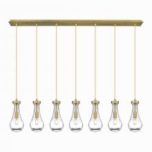  127-451-1P-BB-G451-5CL - Owego - 7 Light - 49 inch - Brushed Brass - Linear Pendant