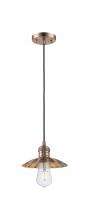  201C-AC-M17-AC - Scallop - 1 Light - 8 inch - Antique Copper - Cord Hung - Mini Pendant