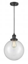  201C-BK-G202-10 - Beacon - 1 Light - 10 inch - Matte Black - Cord hung - Mini Pendant