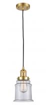  201C-SG-G182 - Canton - 1 Light - 6 inch - Satin Gold - Cord hung - Mini Pendant