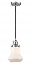  201C-SN-G191 - Bellmont - 1 Light - 6 inch - Brushed Satin Nickel - Cord hung - Mini Pendant