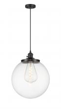  201CSW-BK-G202-14 - Beacon - 1 Light - 14 inch - Matte Black - Cord hung - Mini Pendant