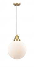  201CSW-SG-G201-10 - Beacon - 1 Light - 10 inch - Satin Gold - Cord hung - Mini Pendant