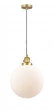  201CSW-SG-G201-12 - Beacon - 1 Light - 12 inch - Satin Gold - Cord hung - Mini Pendant