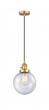  201CSW-SG-G204-8 - Beacon - 1 Light - 8 inch - Satin Gold - Cord hung - Mini Pendant