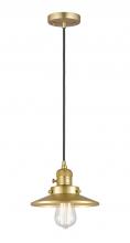  201CSW-SG-M4 - Railroad - 1 Light - 8 inch - Satin Gold - Cord hung - Mini Pendant