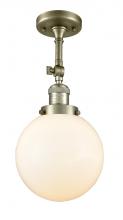  201F-AB-G201-8 - Beacon - 1 Light - 8 inch - Antique Brass - Semi-Flush Mount