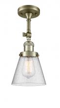  201F-AB-G64 - Cone - 1 Light - 6 inch - Antique Brass - Semi-Flush Mount