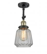  201F-BAB-G142 - Chatham - 1 Light - 7 inch - Black Antique Brass - Semi-Flush Mount