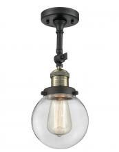  201F-BAB-G202-6 - Beacon - 1 Light - 6 inch - Black Antique Brass - Semi-Flush Mount