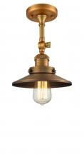  201F-BB-M4 - Railroad - 1 Light - 8 inch - Brushed Brass - Semi-Flush Mount