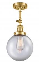  201F-SG-G202-8 - Beacon - 1 Light - 8 inch - Satin Gold - Semi-Flush Mount