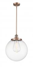  201S-AC-G202-14 - Beacon - 1 Light - 14 inch - Antique Copper - Stem Hung - Pendant