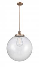  201S-AC-G204-18 - Beacon - 1 Light - 18 inch - Antique Copper - Stem Hung - Pendant