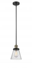  201S-BAB-G64 - Cone - 1 Light - 6 inch - Black Antique Brass - Stem Hung - Mini Pendant